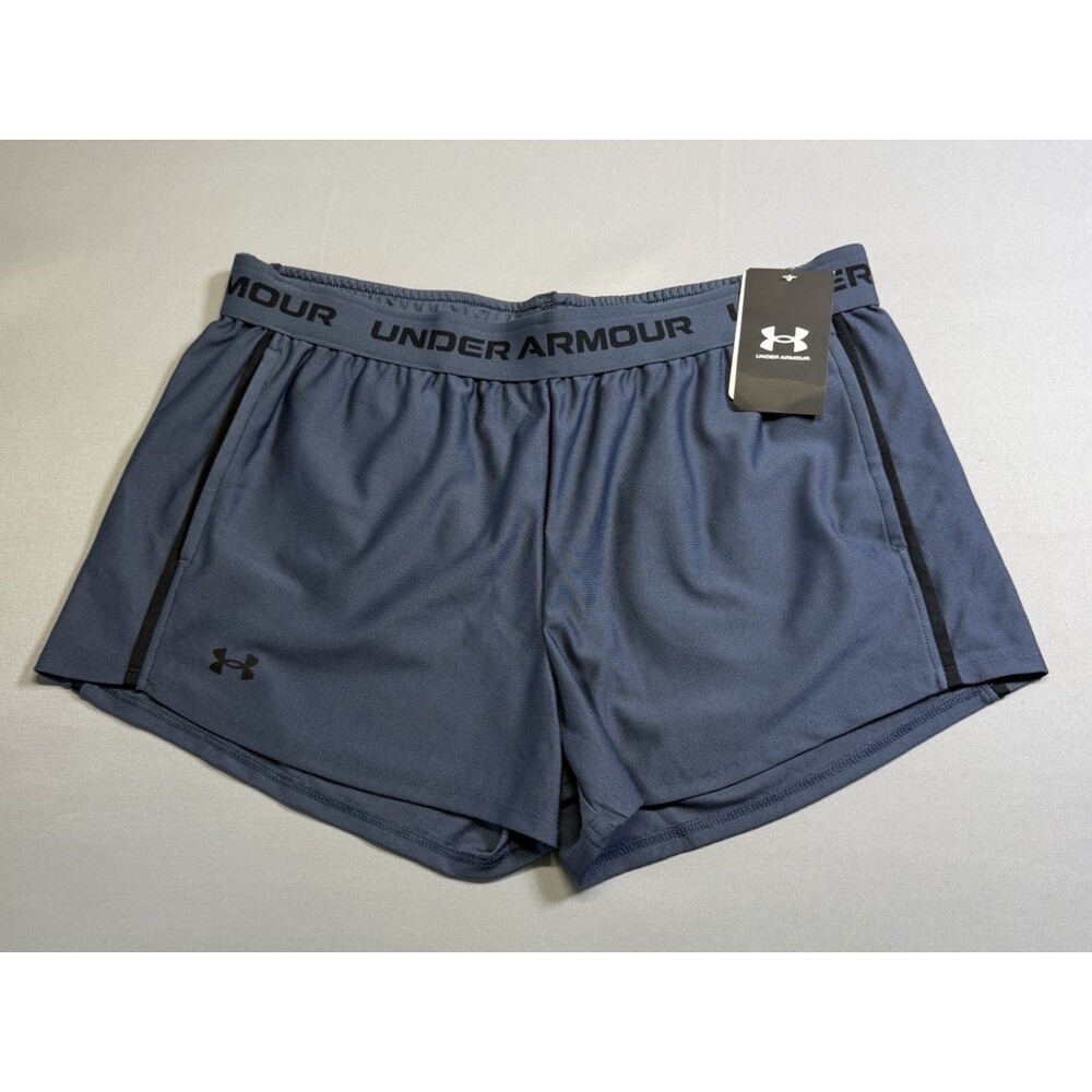 Nwt Under Armour Tech Play Up Shorts Girls Yxl Gray Drawstring 100% Polyester